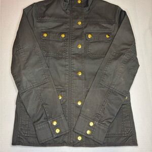 J. Crew Utility Jacket in Green with Gold Accents Size XS Petite
